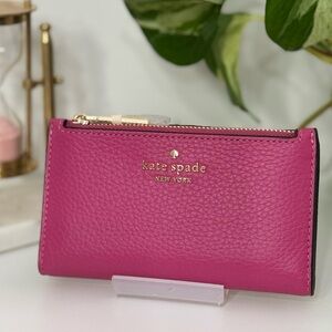 🌷NWT ♠️ kate spade ♠️ Juliette Slim Bifold Wallet - Pebbled - Nouveau Rose Pink
